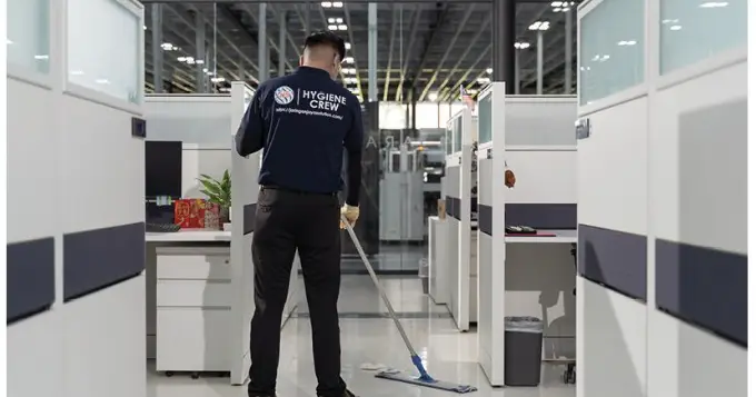 Corridor floor care in an office facility